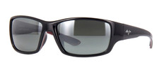 Maui Jim LOCAL KINE 810-07E Shiny Black POLARIZED Grey GLASS Sunglasses