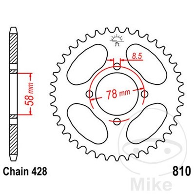 JT SPROCKETS 41T P-428 Ø58MM Ø78MM Transmission Plate Crown