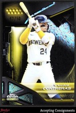 2026 Topps Chrome Black Gold Mini-Diamond Refractor #181 William Contreras 43/50