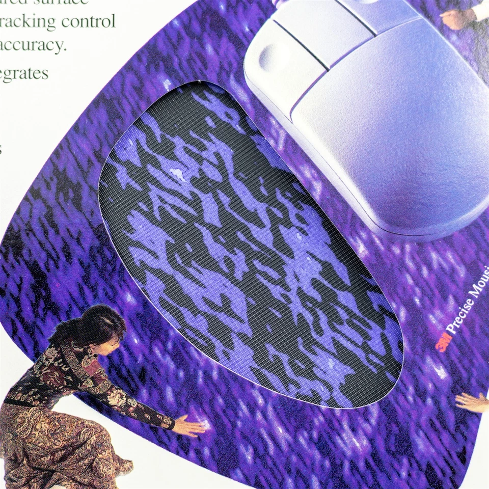 3M Mousepad Vintage 1995 High Quality Purple Black Thin Textured Surface USA - Image 4 of 4