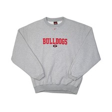 Vintage Georgia Bulldogs Nike Sweatshirt Gray Mens Medium Center Swoosh Y2K