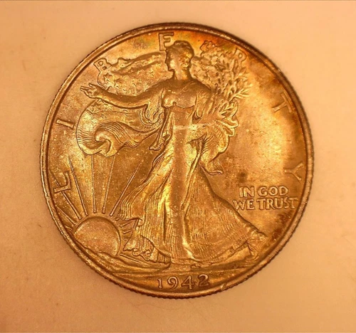 1942-S Walking Liberty Silver Half Dollar RAW/Ungraded : AU Range: NO RESERVE