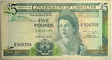1975 GIBRALTER 5 POUNDS ~ NICE PROBLEM-FREE VF VERY FINE!