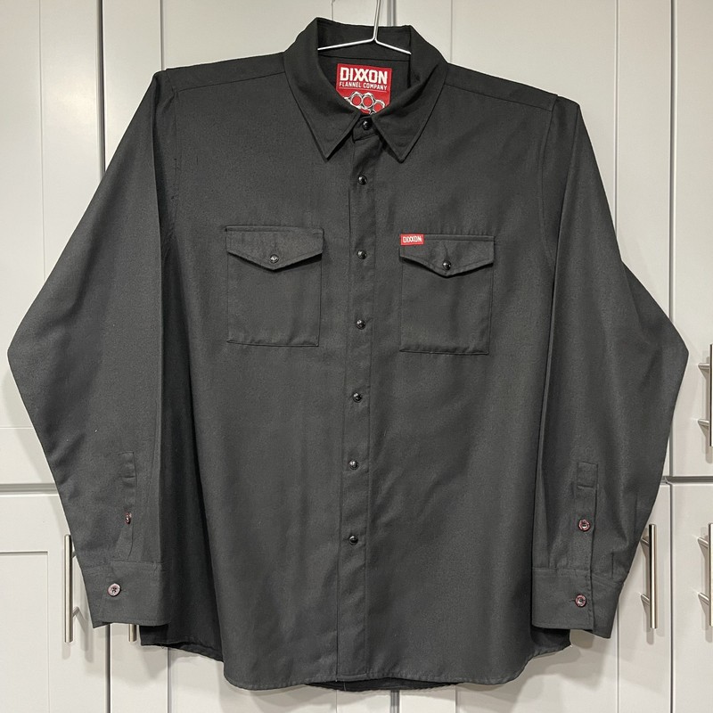 Dixxon The Outlaw Men's XL Black Solid Long Sleeve Button-Snap Up Flannel