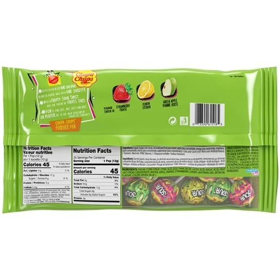 Chupa Chups AGRIO Piruletas Halloween Truco o Trato Caramelo Variedad Paquete Limón... Foto 2 de 4