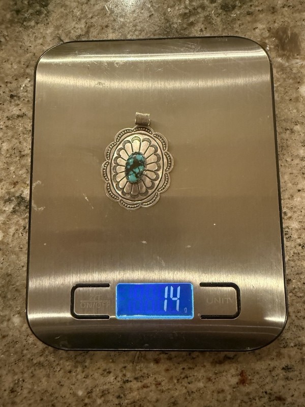 Native American Navajo Sterling Turquoise Pendant