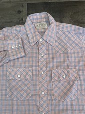 Mr Leggs Shirt Mens Large Plaid Flannel Pearl Snap USA 70s 80s Western VTG