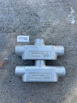 Crouse Hinds TB38 1'' Condulet Conduit Body, Type TB. Lot of 2