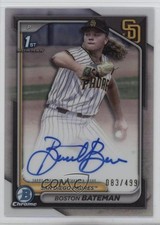 2024 Bowman Draft Chrome Prospect Refractor 83/499 Boston Bateman Auto 09an