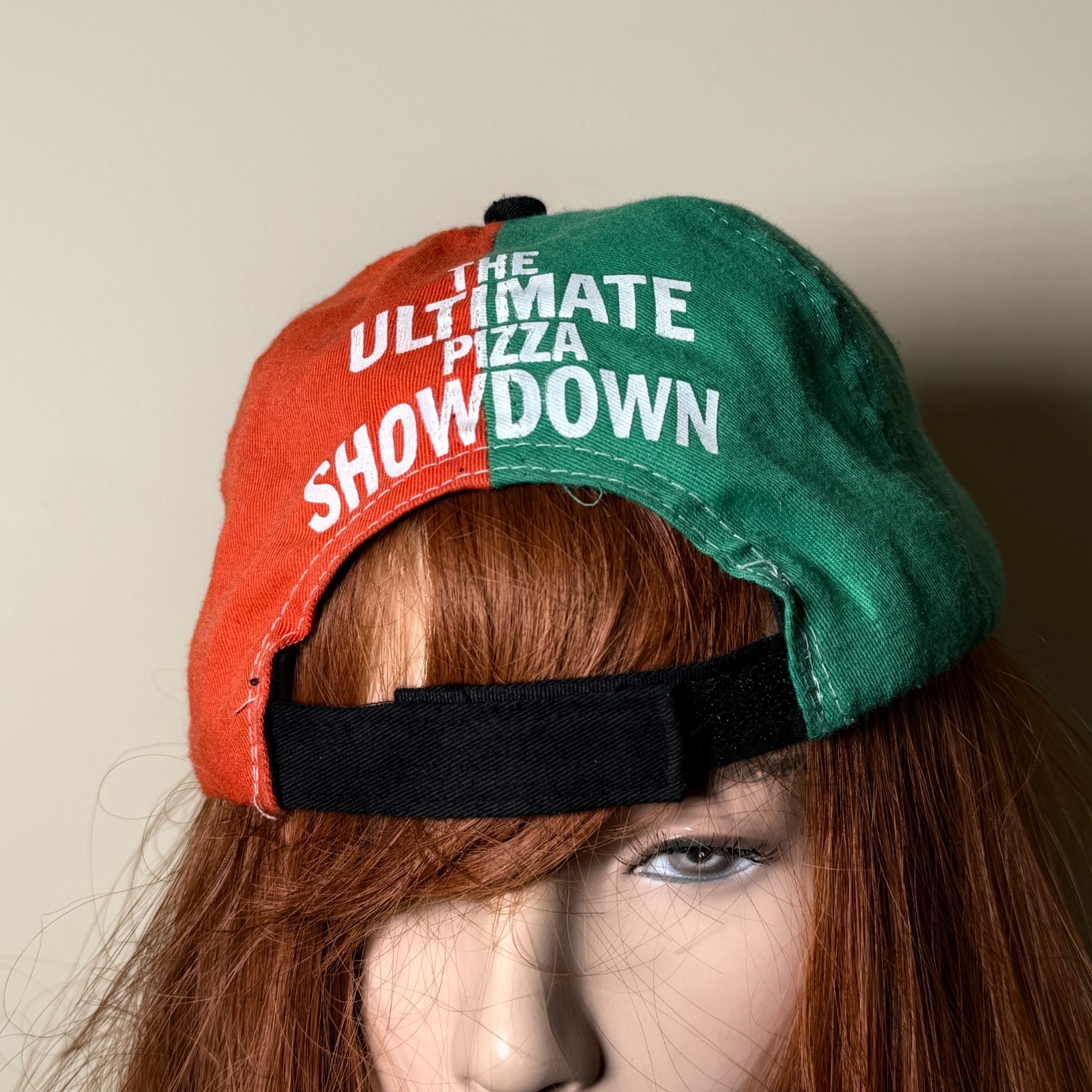 Vintage pizza showdown green red baseball cap hat aged image 2
