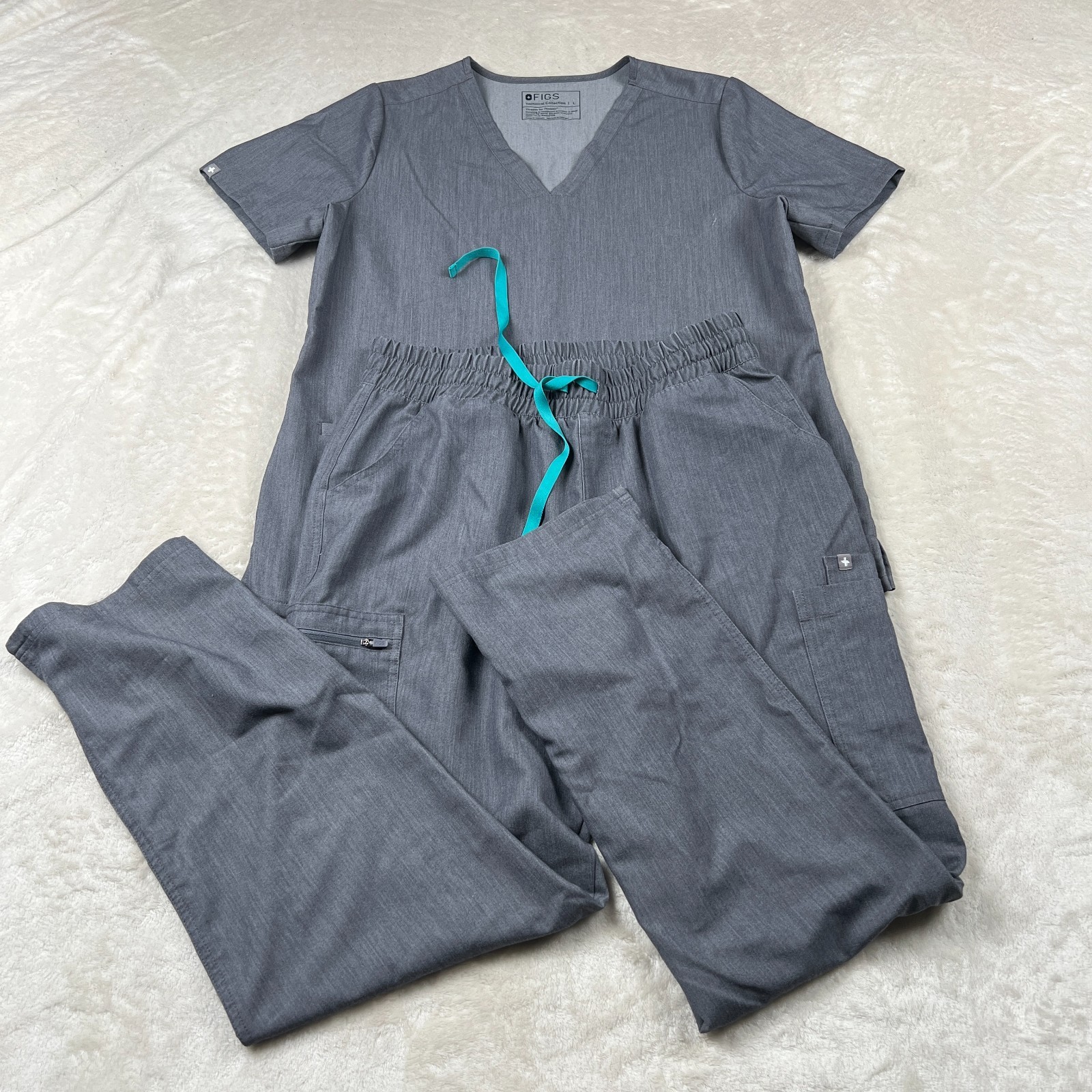 Figs Technical Collection Scrub Set Large Gray Pa… - image 1