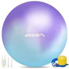 APEXUP 55cm Stability Yoga Exercise Ball Heavy Duty Fitness Core Blue Purple