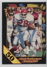 1991 Wild Card Draft 50 Stripe Chuck Weatherspoon #134 Rookie RC 0dp1. rookie card picture