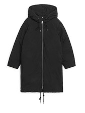 Arket Down Parka Black Size Eu S