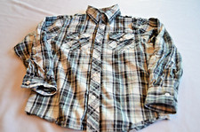 DRESS SHIRT BLACK AND WHITE BOYS SIZE MEDIUM