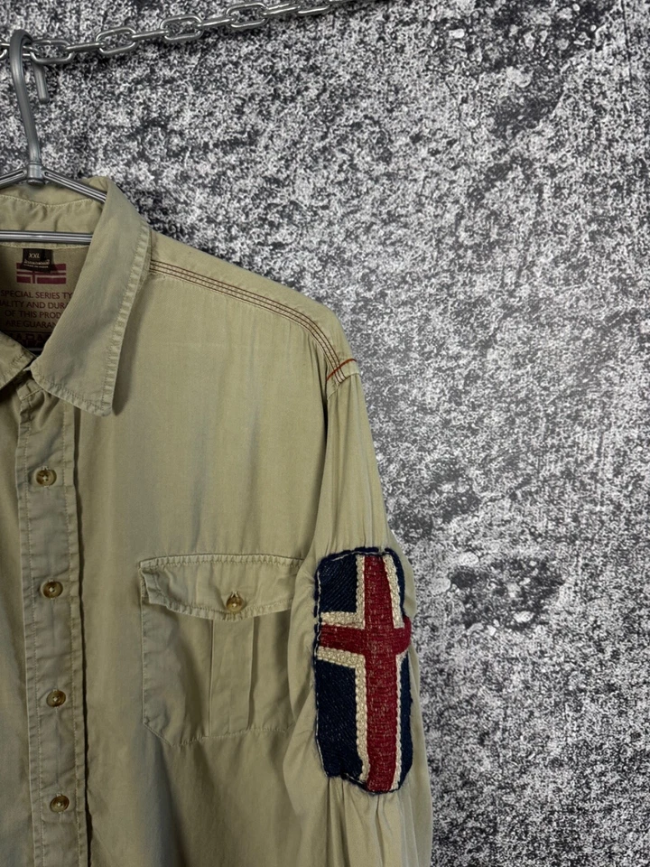 Camisa de hombre Napapijri vintage manga larga abotonada exterior talla XL Foto 2 de 4