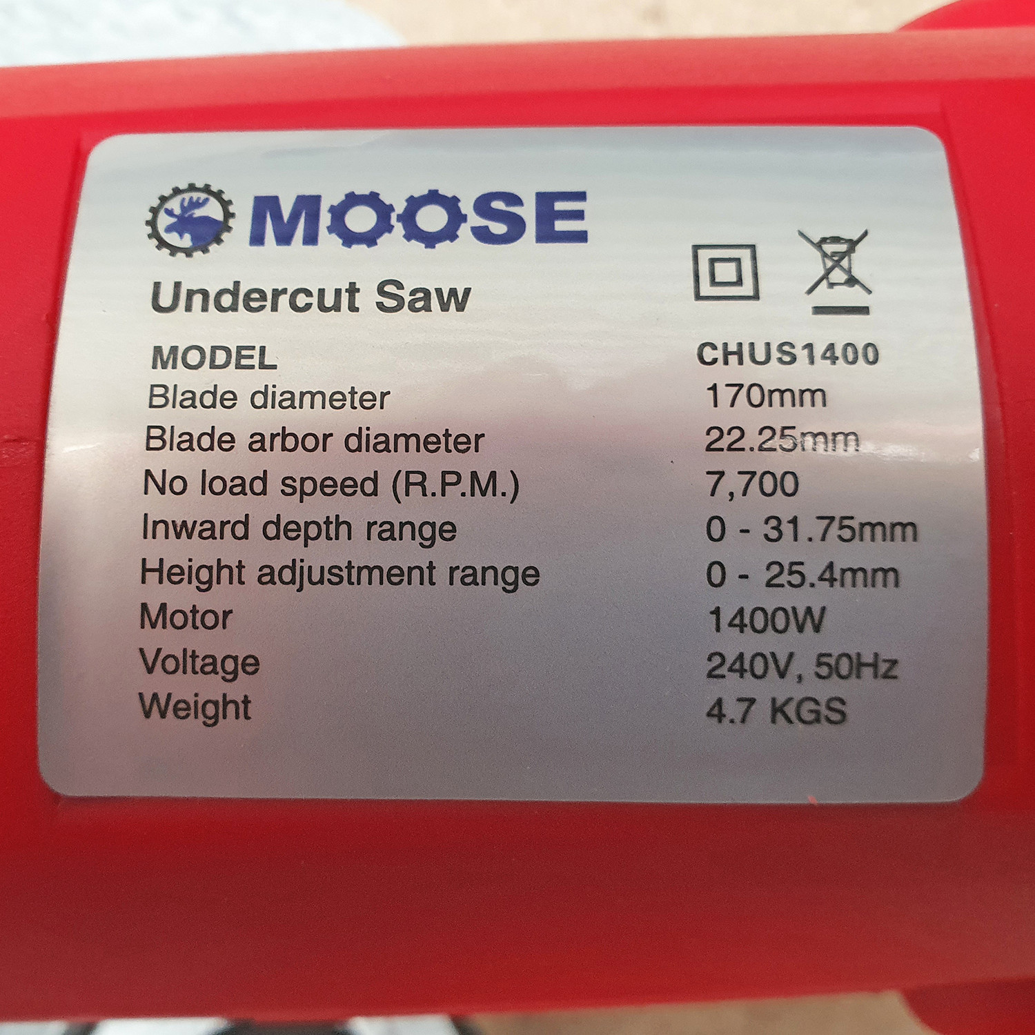 MOOSE UNDERCUT JAMB SAW 170MM 1400W HEAVY DUTY TOOL FOR THE FLOORING CONTRACTOR 3