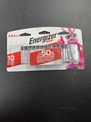 Energizer MAX AAA Batteries (20 Pack), Triple A Alkaline Batteries NEW