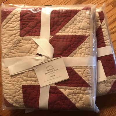 Set Of 2 Pottery Barn Starburst Star Patchwork Standard Quilted