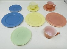 Child's Toy Dish Set 1950s Hazel Atlas Moderntone Little Hostess 10 Pieces