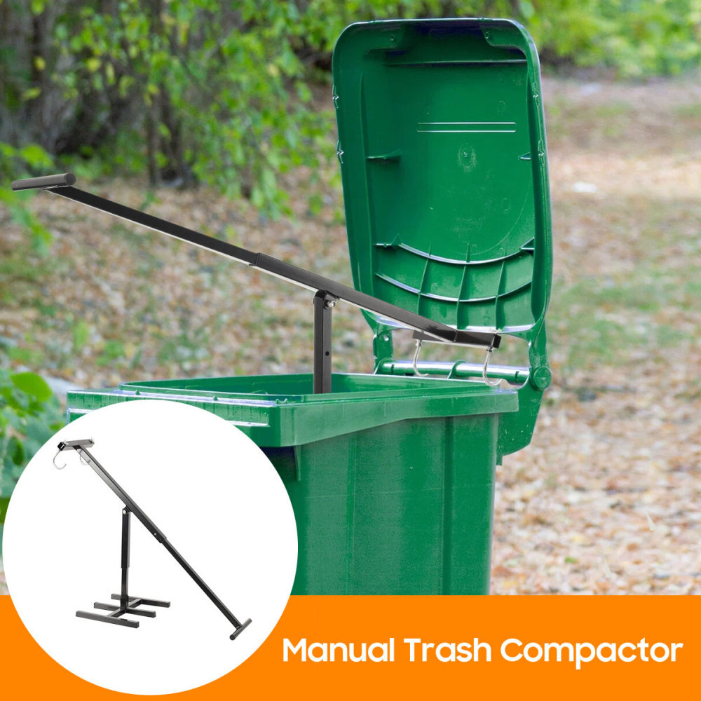 Iron Manual Trash Compactor Waste Garbage Can Compaction Tool for Wheelie Bin