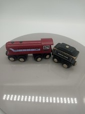 Target Circo Wooden/Magnetic Red Train Engine  Black Coal Car Compatible Brio