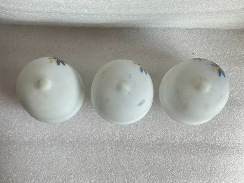 Vintage Main Peinture Verre Lanterne Lamp Bougeoir / Cheminée Nuance, 3 Pièce - Photo 8 sur 16