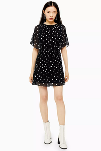 topshop white dress with black spots
