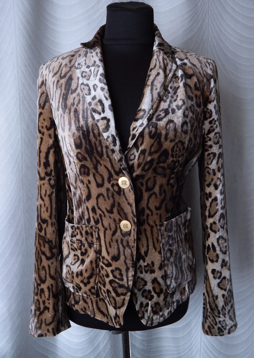 Marc Cain Velvet Brown Leopard Print Jacket Blazer Size 2 | eBay