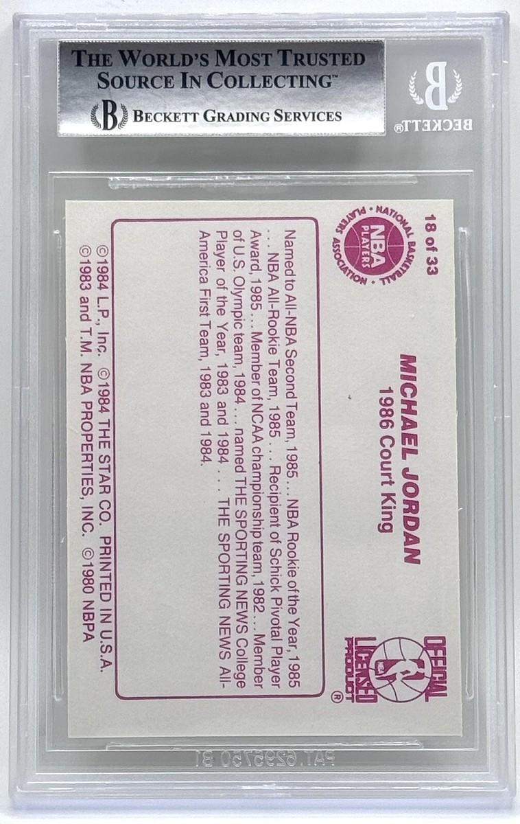 1986 Star Court Kings #18 Michael Jordan Rookie Card BGS 8.5 NM