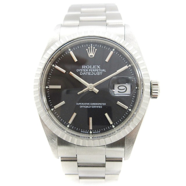 Rolex Datejust Men's Black Watch with Oyster Bracelet - 1603 for sale  online | eBay