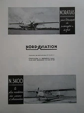 1959-1960 PUB NORD AVIATION NORATLAS UAT NORD 3400 ORIGINAL FRENCH AD