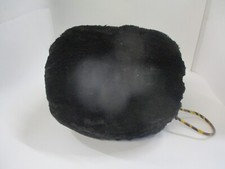 Fur Muff Black Hand Warmer Satin Lining Interior