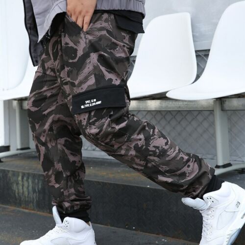 Pantalones Largos Cargo De Militares Para Hombres Moda Informal Hip Hop eBay
