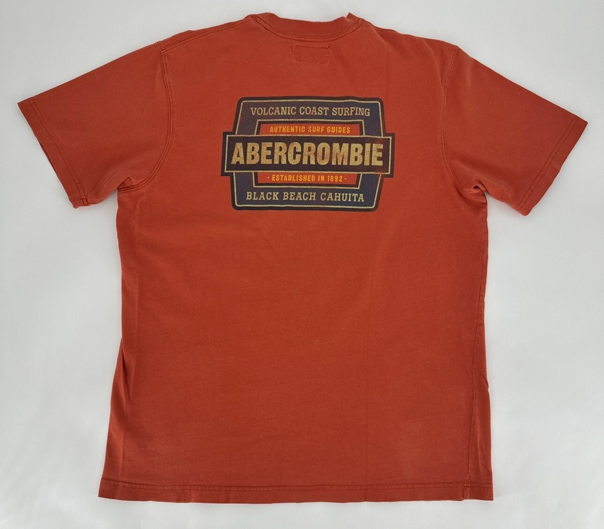 Vintage Abercrombie And Fitch T-Shirt Mens XL Orange Surf Guides