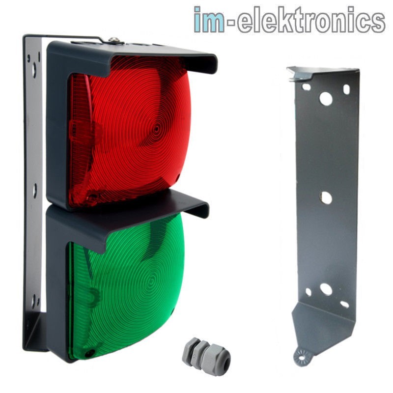 LED Tor Ampel ROT + GRÜN Signalampel Verkehrsampel Dauerleuchte Blink ...