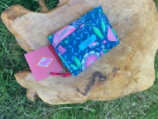 Oilly Blue Patterned Flower Print Wallet