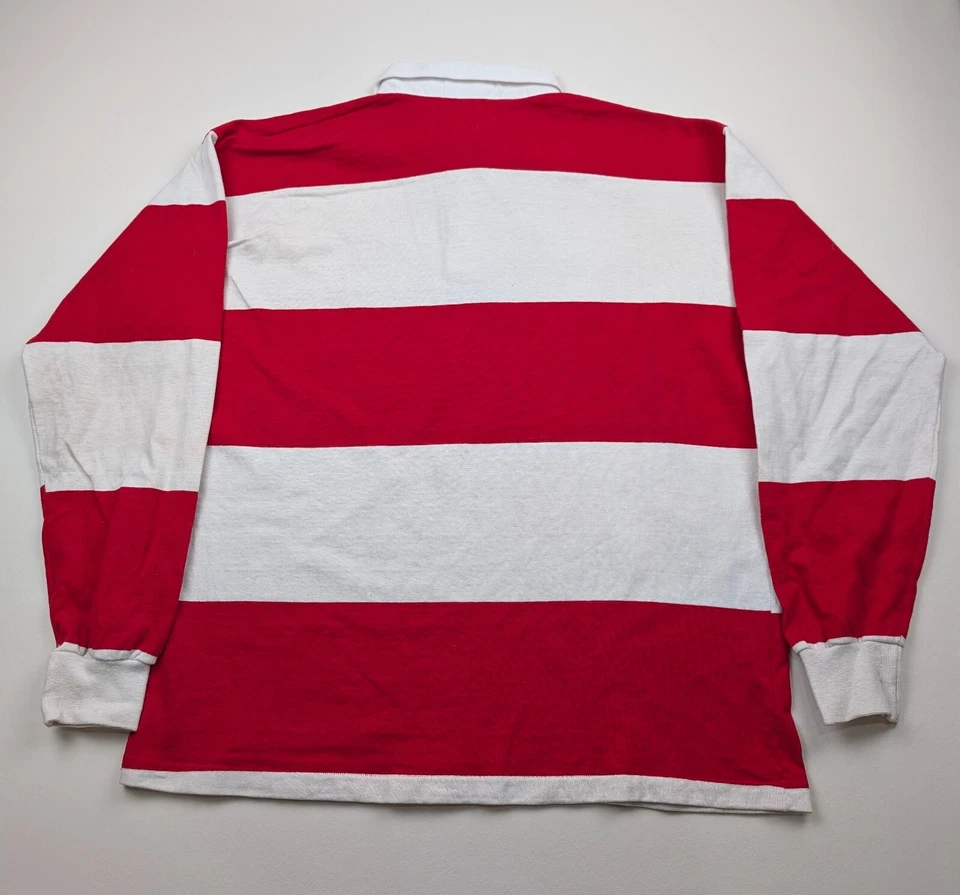 Camisa de Rugby De Colección Y2k Edtv Para Hombres XL Rayas Rojas Manga Larga Promoción de Película Bancos Exteriores Foto 3 de 4