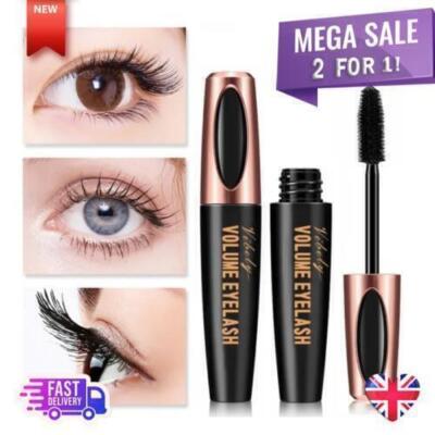 2 x Mascara 4D Wimpern Wasserdicht Seide Faser Verlängerung Langlebige Wimpern  