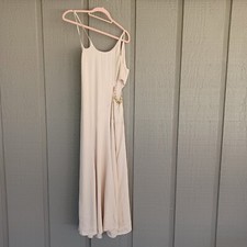 Jonathan Simkhai Morena Midi Dress Size 4 Cutout Chain Satin Crepe Wedding Guest