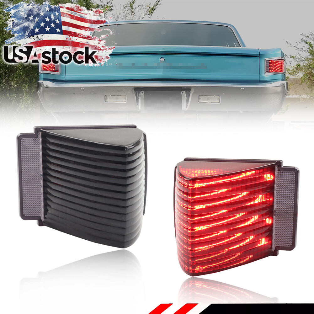 2X Smoked Red LED Rear Tail Brake Lights Lenses For 1967 Chevy Chevelle / Malibu