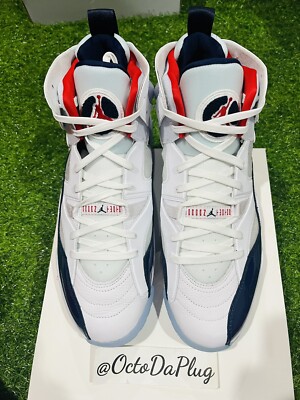 完売商品ジョーダンJUMPMAN TWO TREYホワイト/ネイビーレッド最安価 JORDAN BRAND JUMPMAN TWO TREY WHITE/NAVY-UNIVERSITY RED 22HO