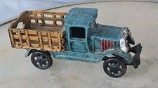 Vintage Taniaw Cast Iron Open Bed Truck, 8 1/2" Long Large Spoke Wheels