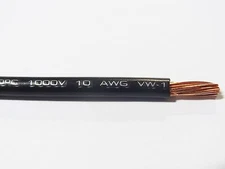 10 GAUGE WIRE BLACK 25' FT PRIMARY AWG STRANDED COPPER POWER REMOTE MTW USA MADE