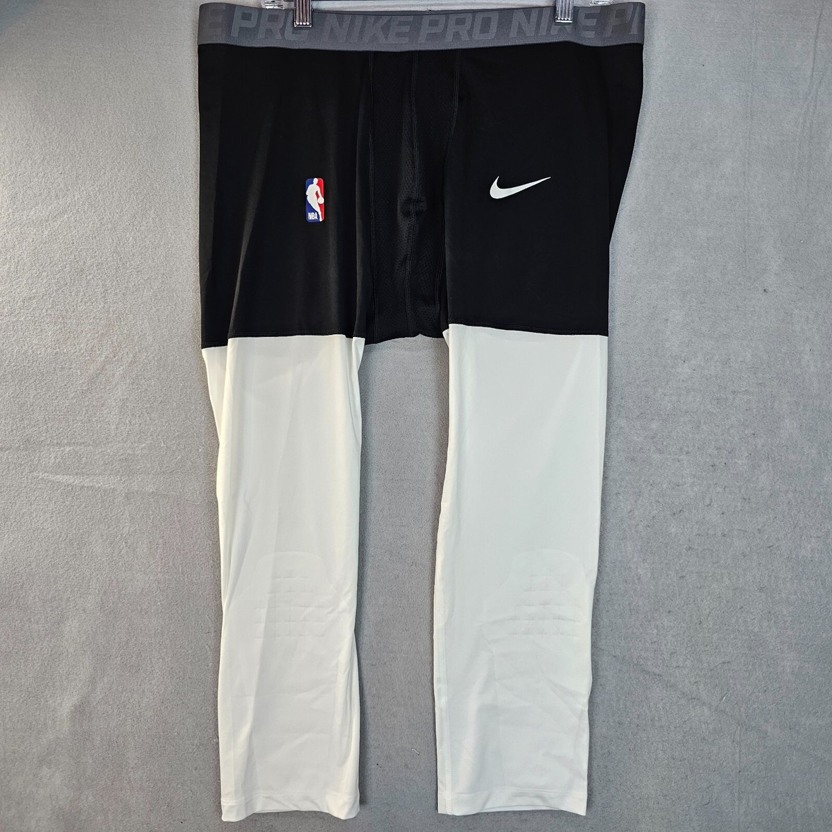 Nike Pro NBA 3/4 Length Compression Pants Mens 4XL Black White Dri