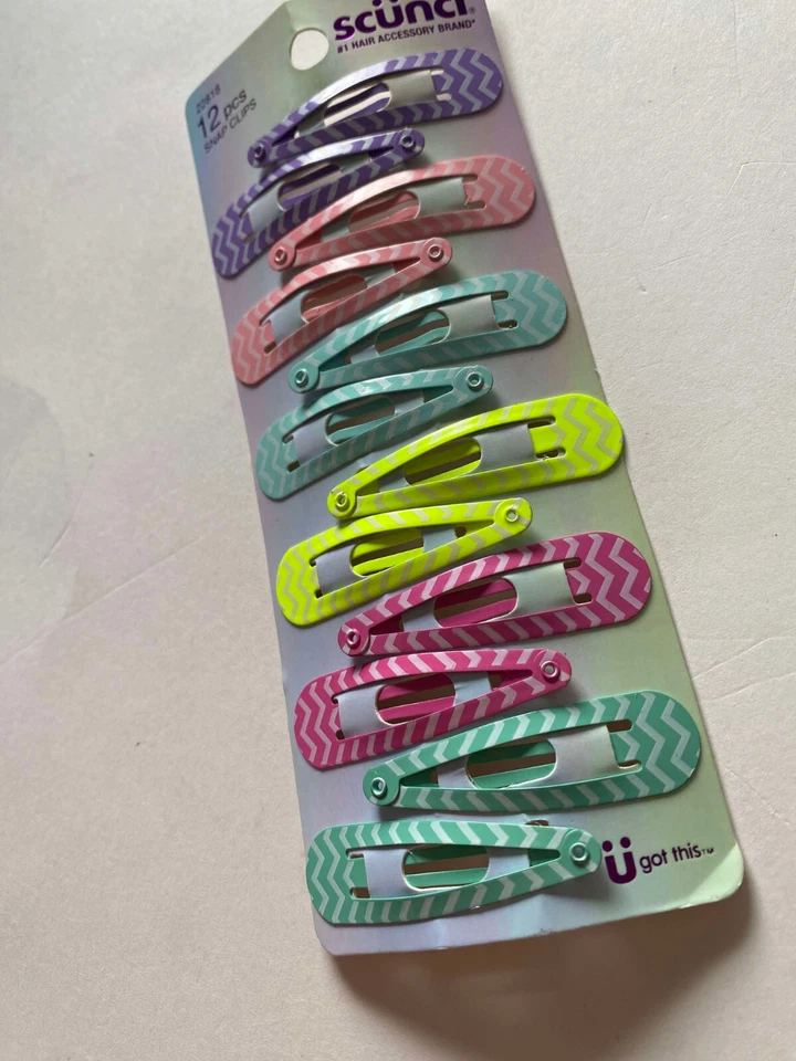 Pinzas para el cabello Scunci Girl (12 piezas) clip para siesta 22818 mujeres accesorio multicolor 2" NUEVO Foto 4 de 4
