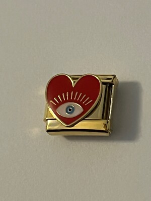 Gold/Rot All Seeing Evil Eye 9mm Italian Charm für 9mm Nomination Armband Geschenk