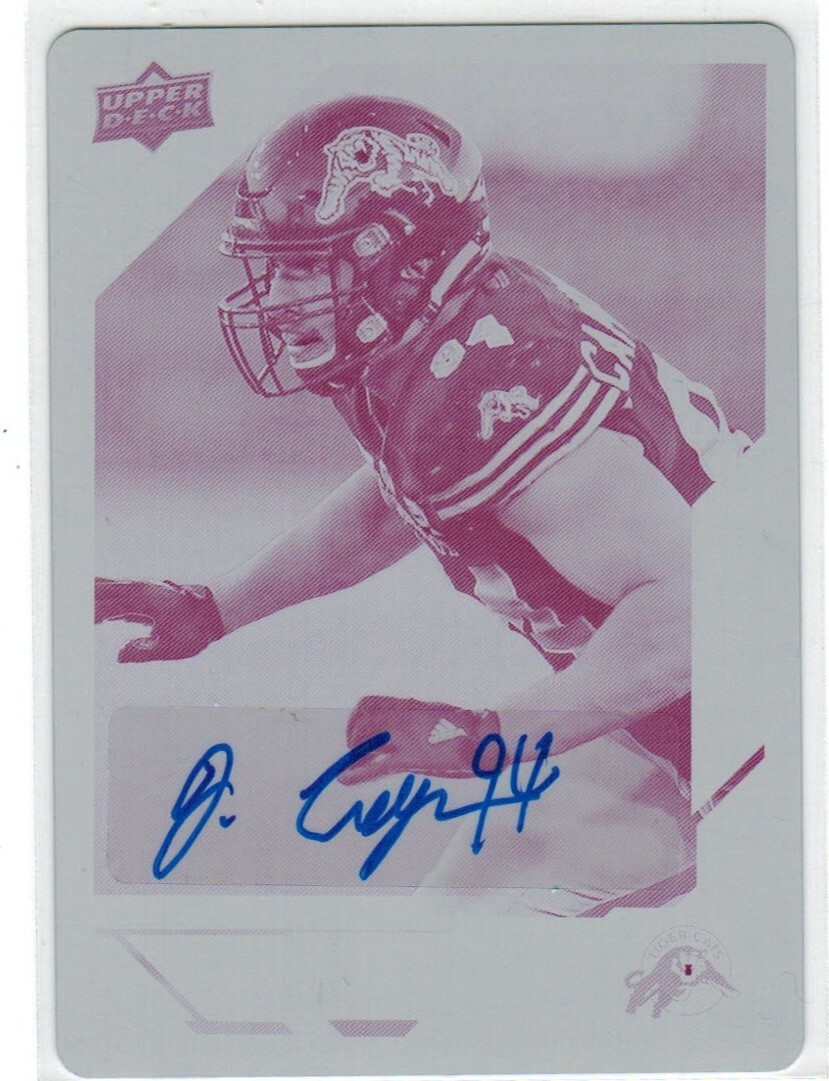 2019 Upper Deck CFL Plate Autograph Justin Capicciotti 1/1 Hamilton Tiger-cats