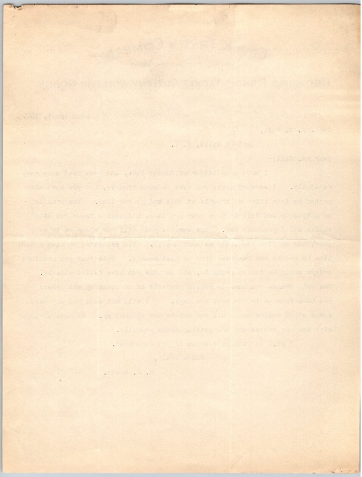 Philadelphia Edw. K. Tryon Jr. & Co. Tackle - Fire Arms 1909 Letterhead ...