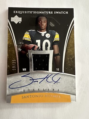 2006 Exquisite RC  Signature Swatch  Auto/Patch  SP #19/25 RARE Santonio Holmes